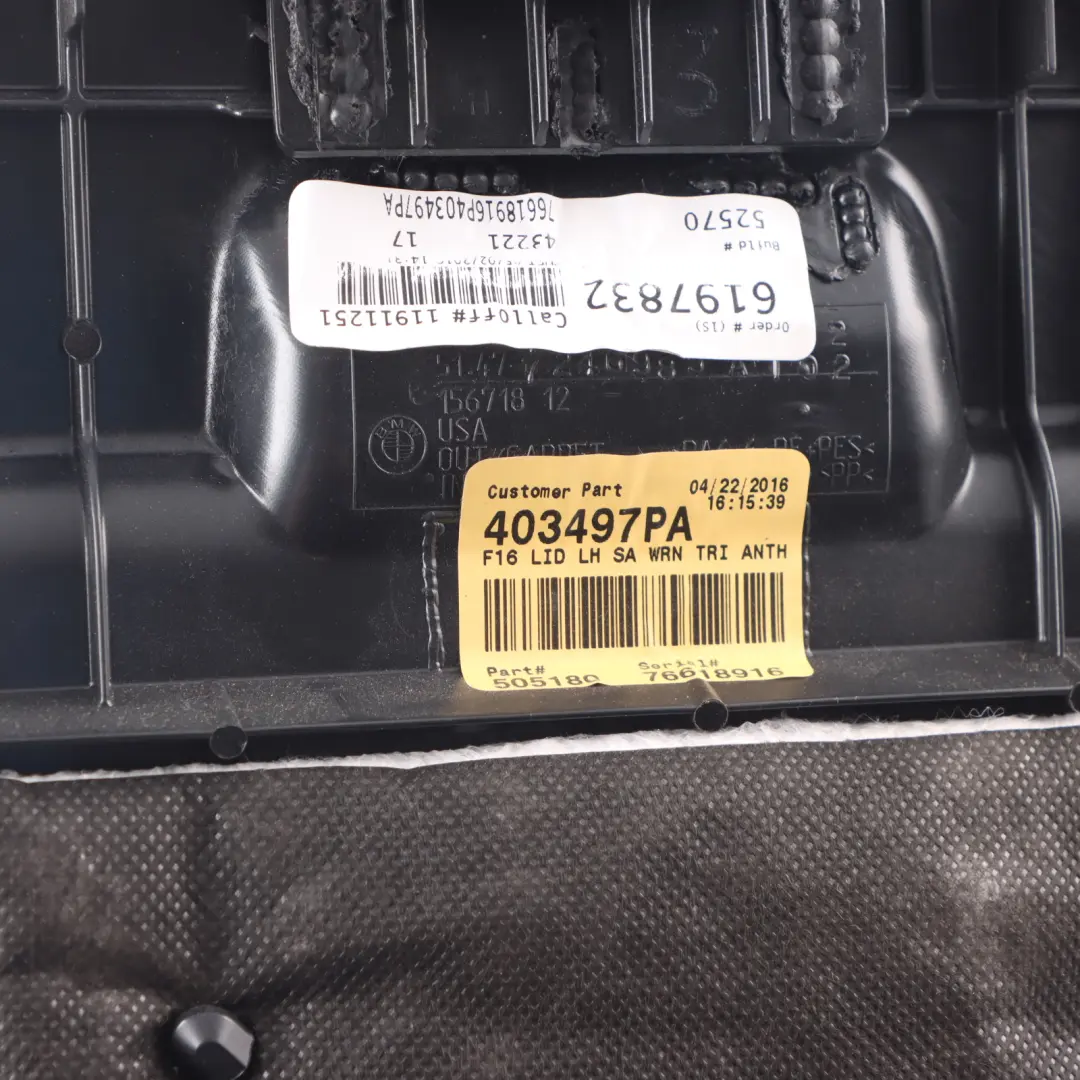 Trunk Lid Flap Interior Side Panel Cover Left N/S Black to BMW X5 E53 with Part number 7389103 BMW X5 E53 Trunk Lid Flap Interior Side Panel Cover Left N/S Black - SKU 7389103 - Part number 7389103