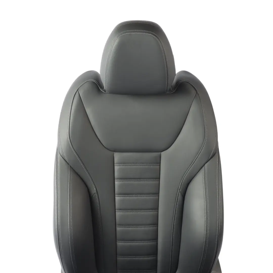  Front Seat BMW G20 G21 Sport Left N/S Leather Vernasca Black Gray Stitch - SKU 7472485-2 - Part number 7472485