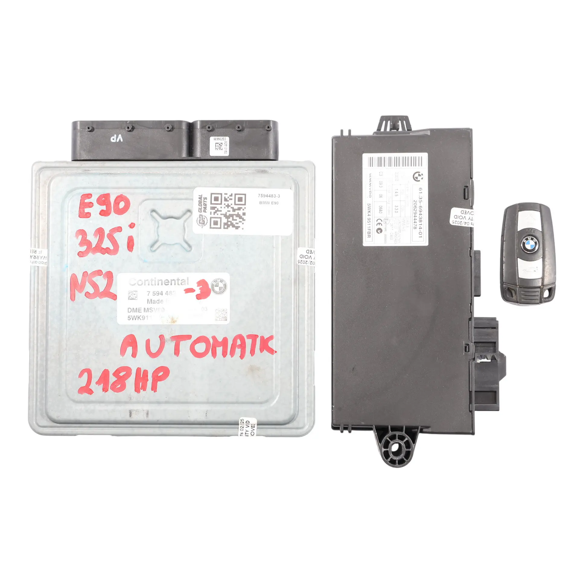 BMW E90 E91 E92 N52 218PS Motor Steuer Gerät DME Kit 7594483 Automatik