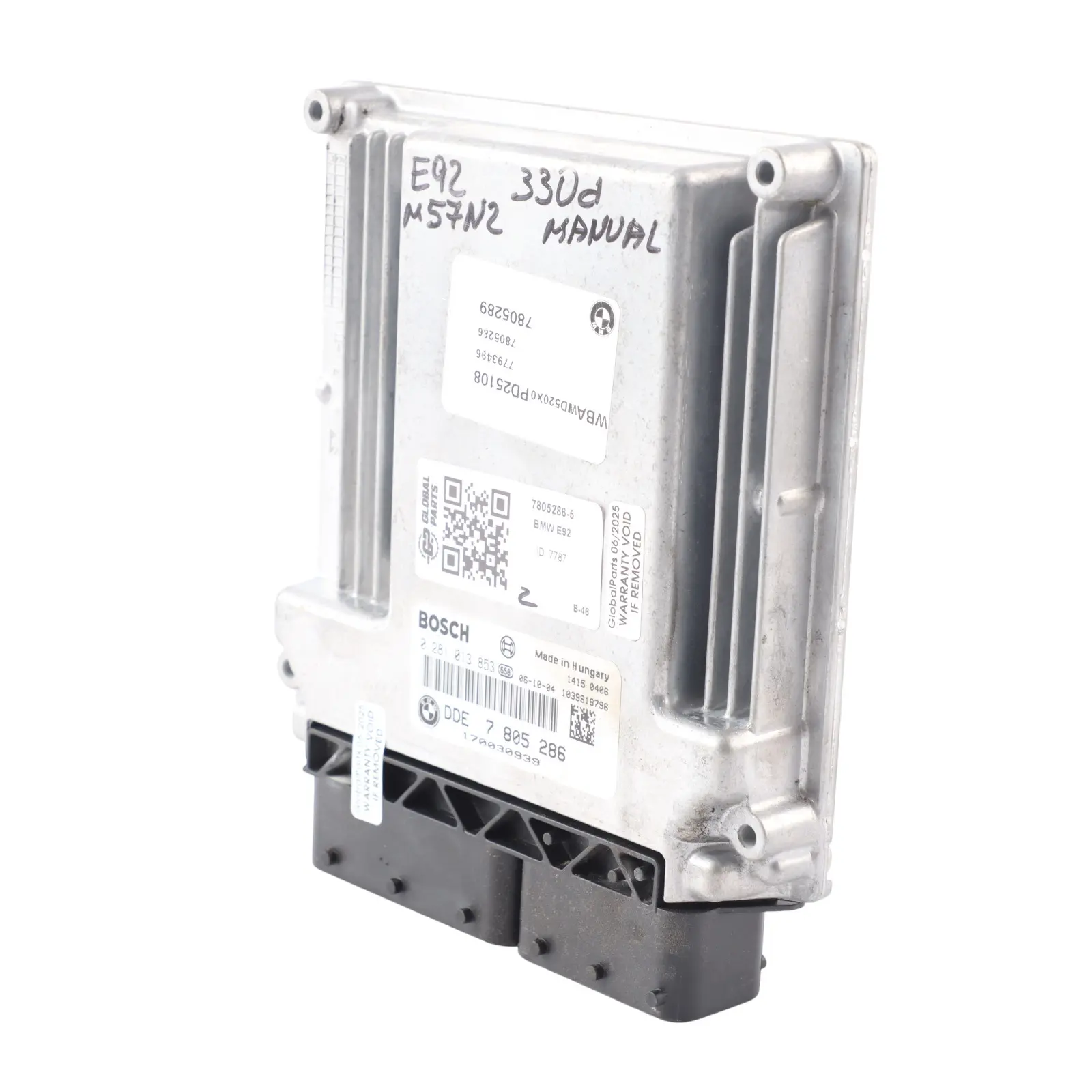 BMW E92 E93 Diesel 330d M57N2 231HP Engine Control Module ECU DDE 7805286 Manual