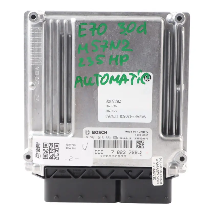 M57N2 235HP Engine Control Unit ECU DDE Automatic to BMW X5 E70 3.0d with Part number 8509035 BMW X5 E70 3.0d M57N2 235HP Engine Control Unit ECU DDE Automatic - SKU 7823799 - Part number 8509035