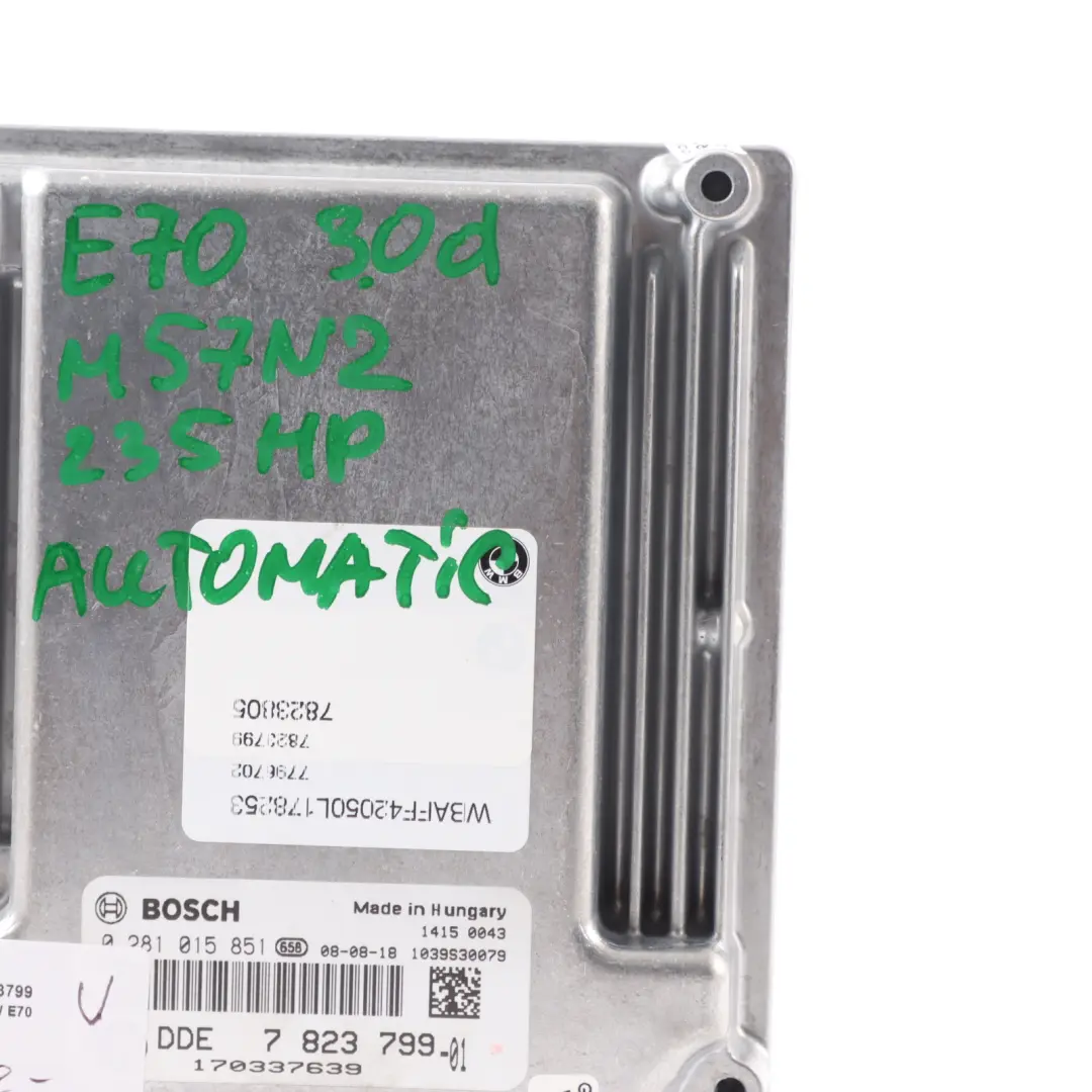 M57N2 235HP Engine Control Unit ECU DDE Automatic to BMW X5 E70 3.0d with Part number 8509035 BMW X5 E70 3.0d M57N2 235HP Engine Control Unit ECU DDE Automatic - SKU 7823799 - Part number 8509035