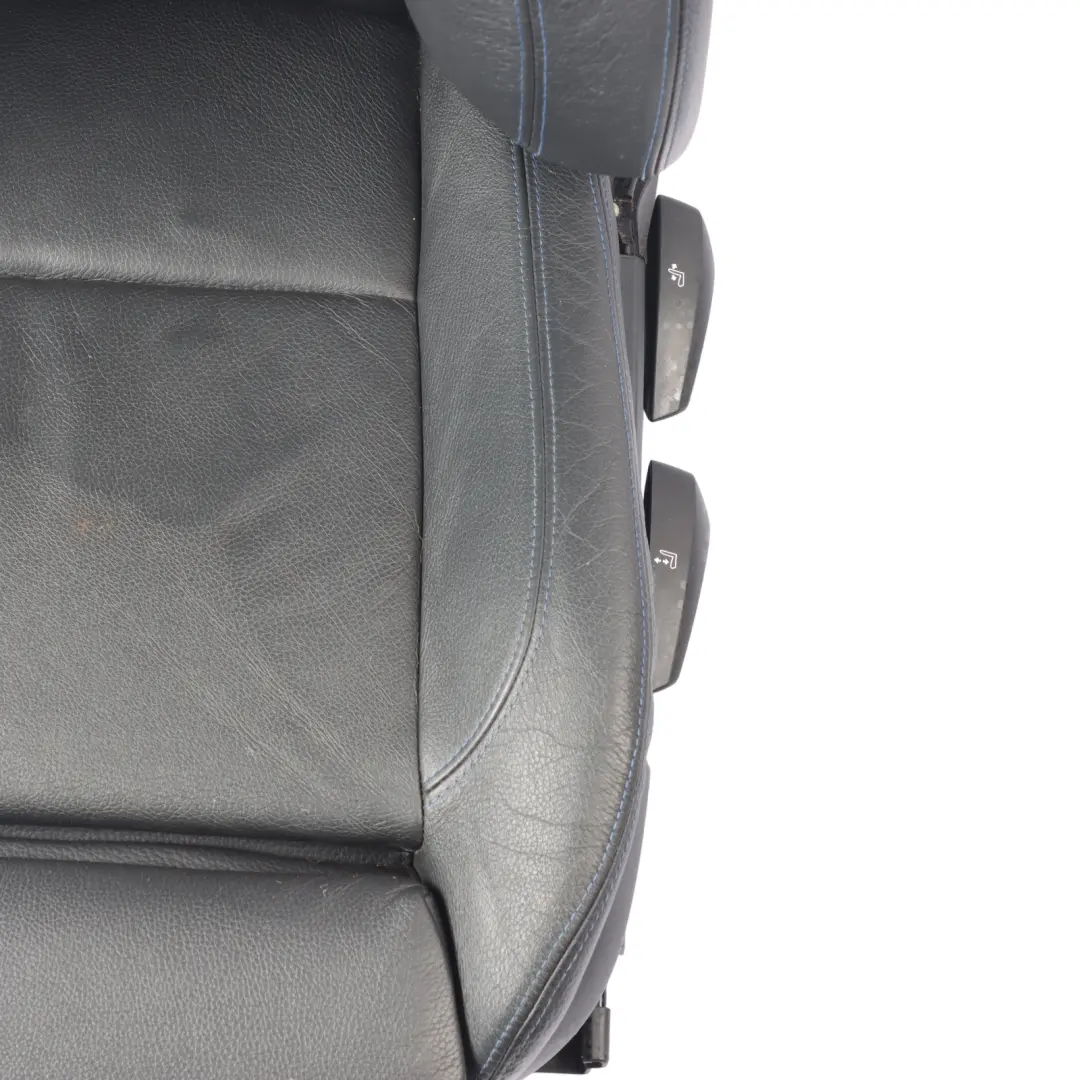  Front Seat BMW E90 E91 LCI Left N/S M Sport Black Leather Dakota Blue Stitching - SKU 7843515-1 - Part number 7843515