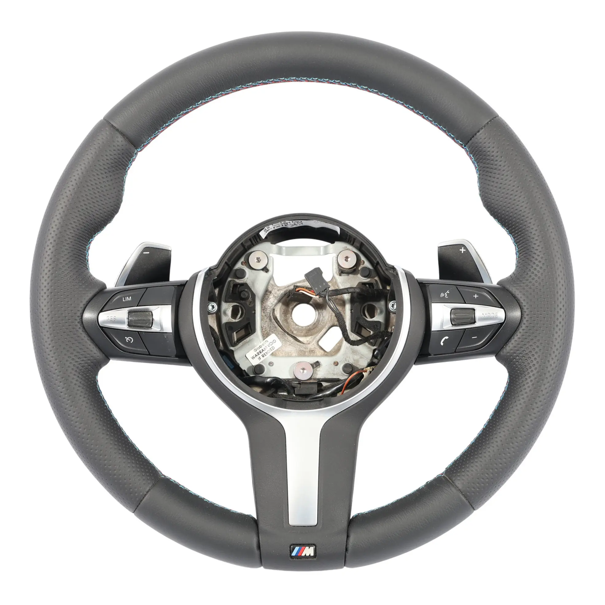 BMW F20 LCI F30 F32 Riscaldato M Sport Nuova Pelle Nera Volante Leve del Cambio