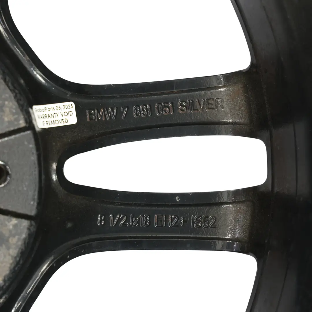 Wheel Rim BMW E81 E82 E87 Black Rear Alloy 18" M Double Spoke 261 8,5J - SKU 7891051-4 - Part number 7891051