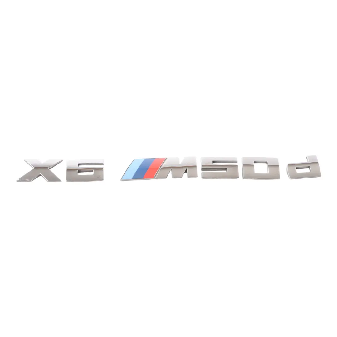 Trunk Lid Boot Badge Logo Lettering Emblem Label M50D to BMW X6 F16 Rear with Part number 8059012 BMW X6 F16 Rear Trunk Lid Boot Badge Logo Lettering Emblem Label M50D - SKU 8059012 - Part number 8059012