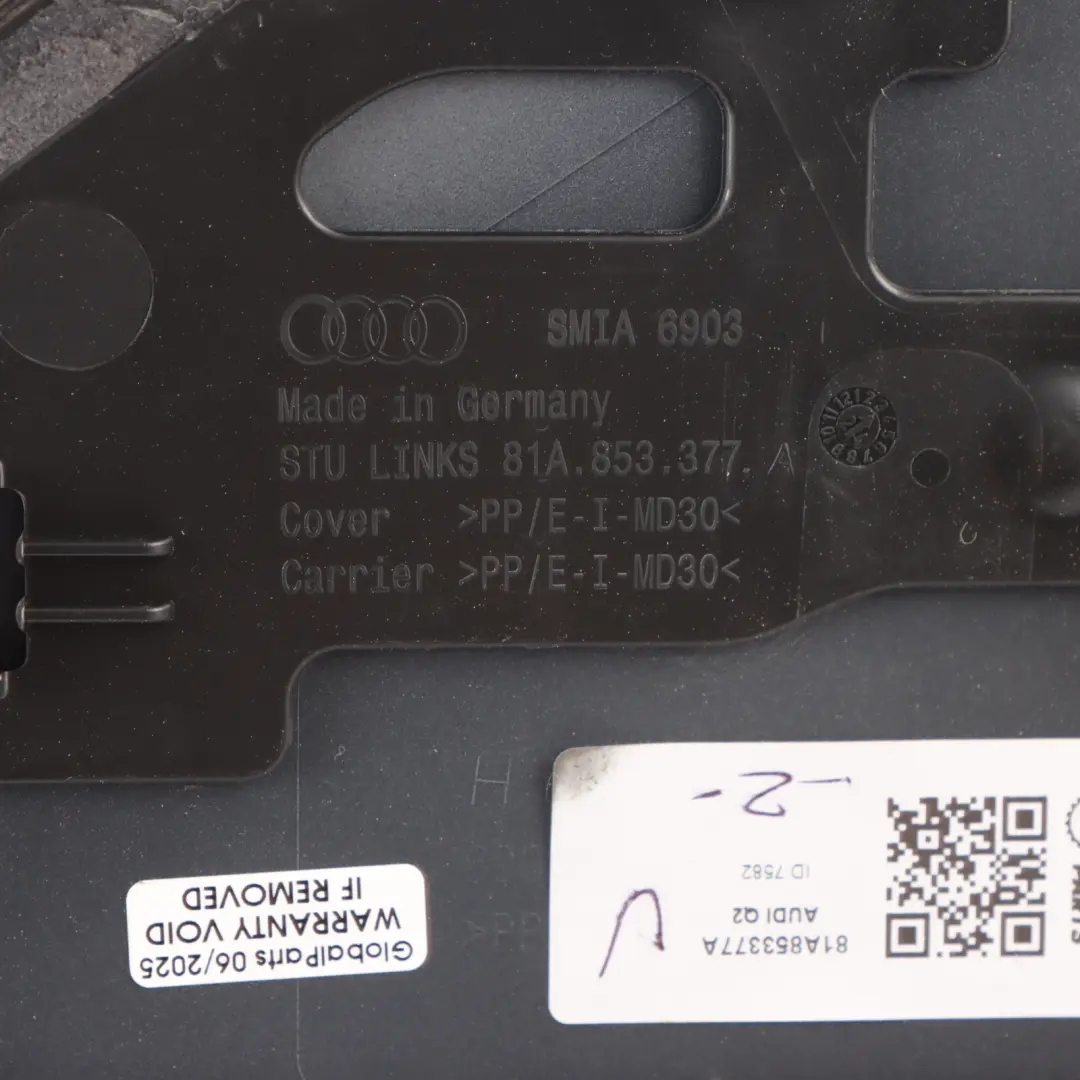 Pillar Trim Cover Panel Left N/S Silver to Audi Q2 GA C with Part number 81A853377A Audi Q2 GA C Pillar Trim Cover Panel Left N/S Silver - SKU 81A853377A - Part number 81A853377A