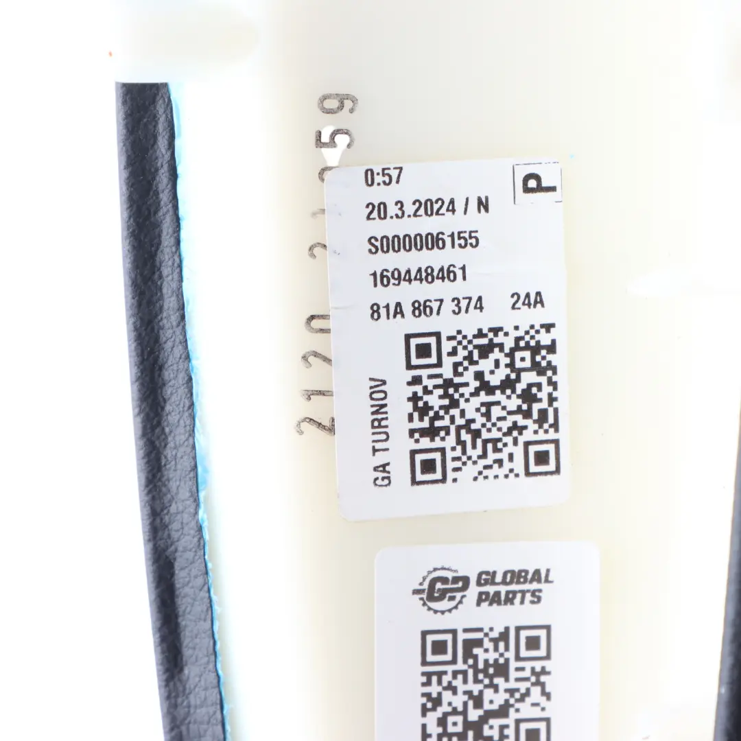 Audi Q2 GA Rear Door Card Interior Handle Trim Arm Rest Right O/S - SKU 81A867374 - Part number 81A867374