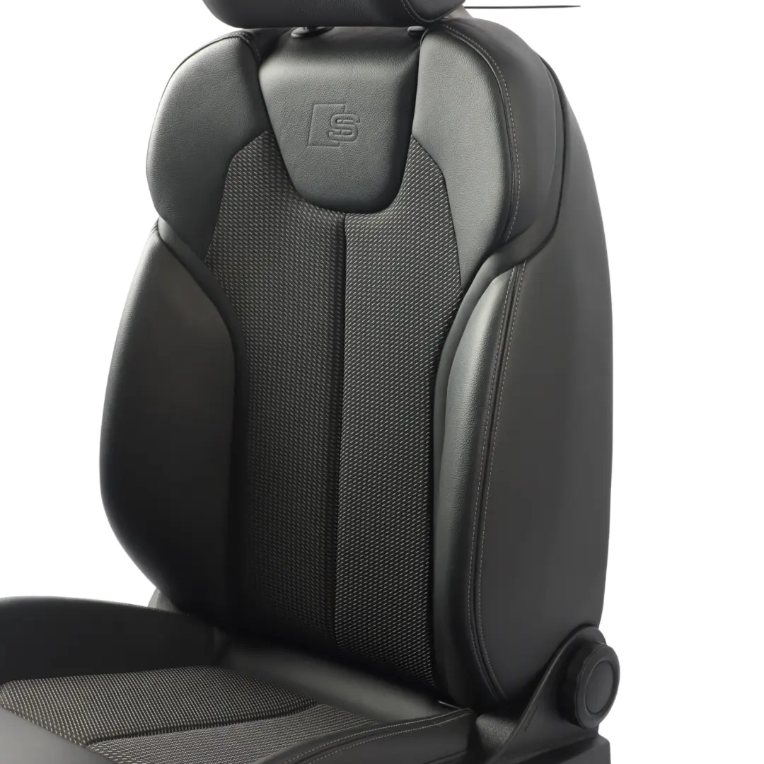 Sedile Anteriore Sinistro Interno S Line Mezza Pelle Nero Grigio Audi Q2 GA - SKU 81A881805AP-2 - Numero di parte 81A881805AP