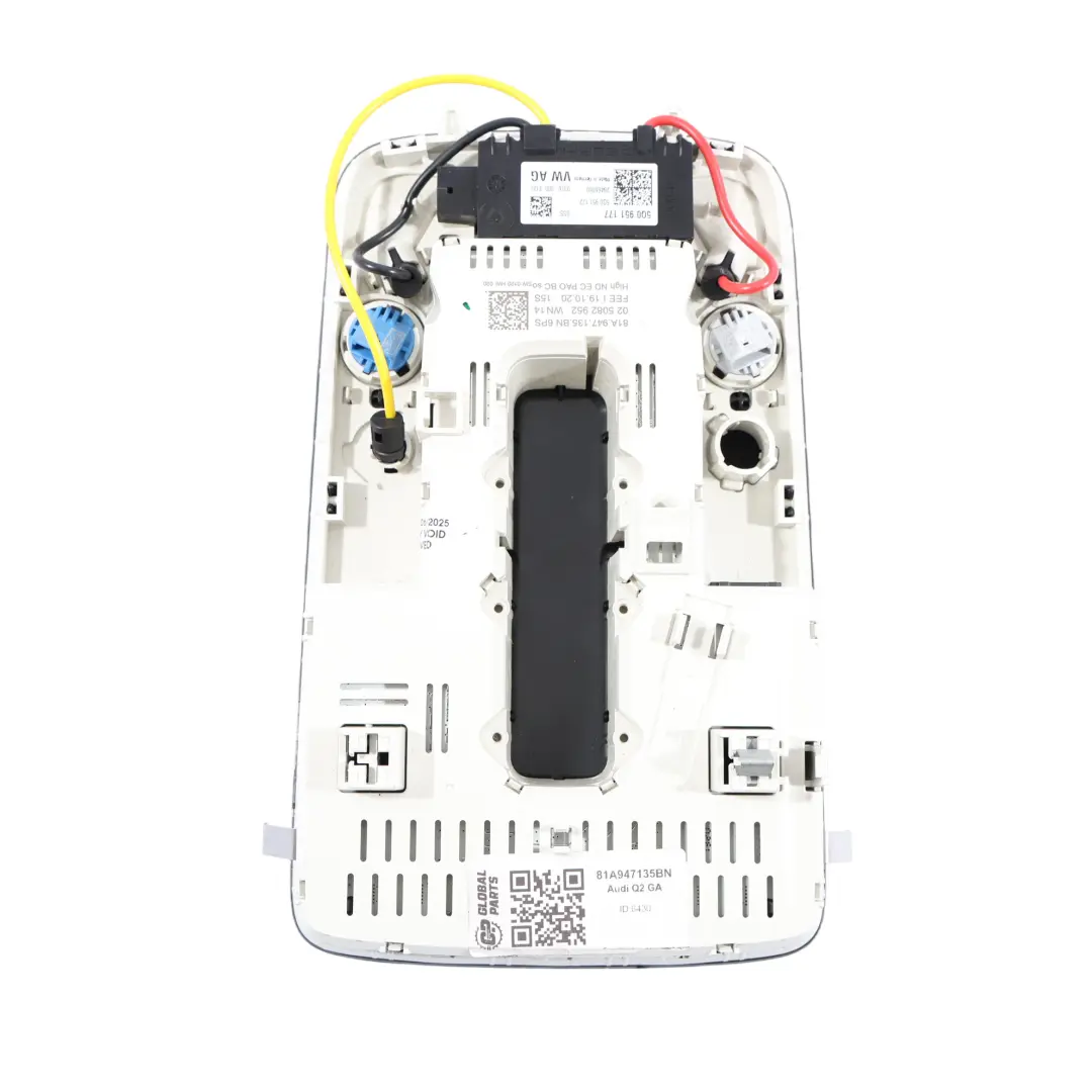 Luz Techo Delantera Interruptor Lectura Interior Negro para Audi Q2 GA con número de pieza 81A947135BN Audi Q2 GA Luz Techo Delantera Interruptor Lectura Interior Negro - SKU 81A947135BN - Número de pieza 81A947135BN