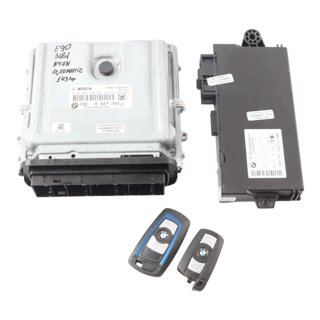 N47N 143HP Engine Control ECU Kit DDE Automatic to BMW E90 E91 LCI 318d with Part number 8507202 BMW E90 E91 LCI 318d N47N 143HP Engine Control ECU Kit DDE Automatic - SKU 8507202-4 - Part number 8507202
