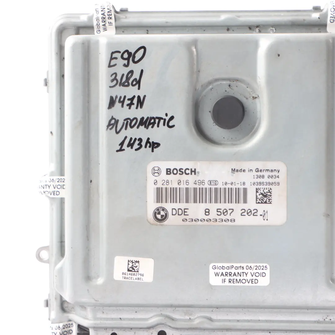 BMW E90 E91 LCI 318d N47N 143HP Engine Control ECU Kit DDE Automatic - SKU 8507202-4 - Part number 8507202
