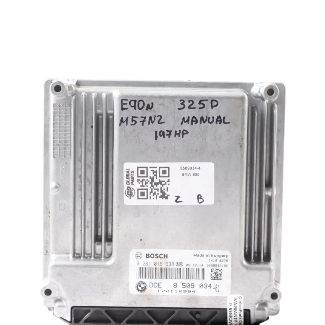 BMW E60 LCI E90 E91 325d 525d M57N2 197HP Engine ECU DDE Manual - SKU 8509034-4 - Part number 8509034