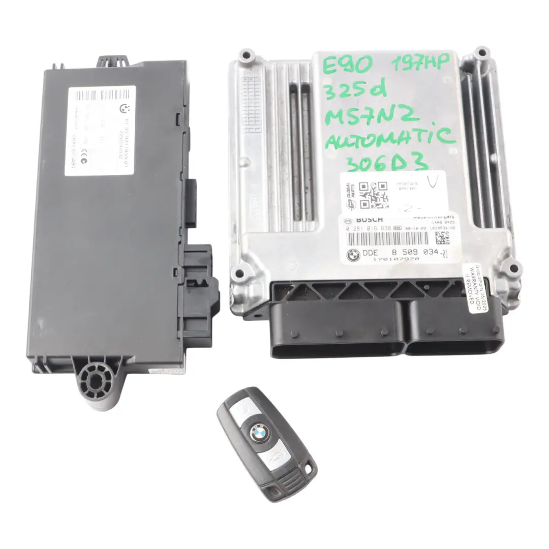 M57N2 197HP Engine ECU Kit DDE Automatic to BMW E60 LCI E90 325d 525d with Part number 8509034 BMW E60 LCI E90 325d 525d M57N2 197HP Engine ECU Kit DDE Automatic - SKU 8509034-5 - Part number 8509034