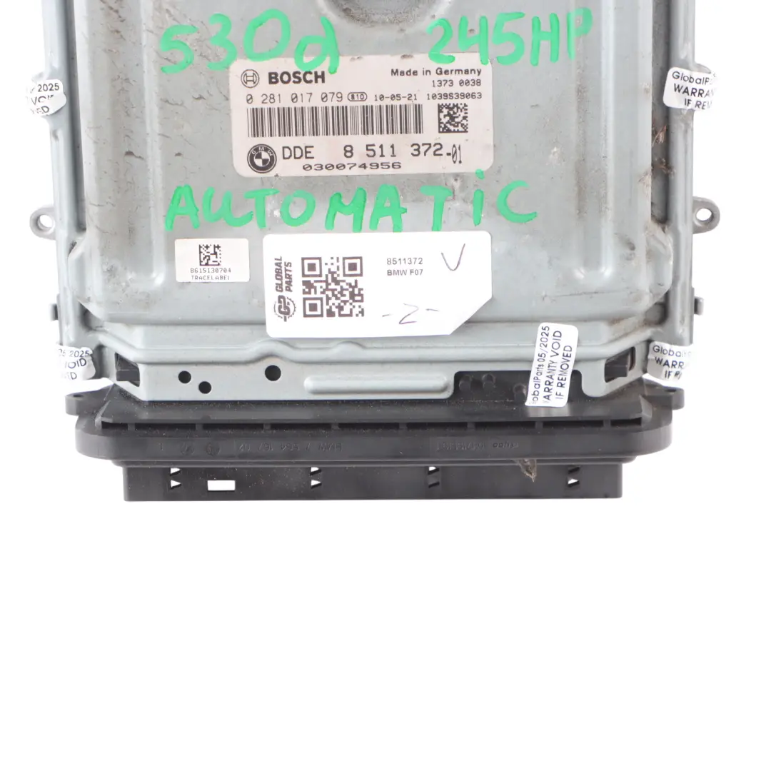 BMW F01 F07 530d 730d N57 Engine Control ECU Kit DDE CAS4 Automatic - SKU 8511372 - Part number 8511372