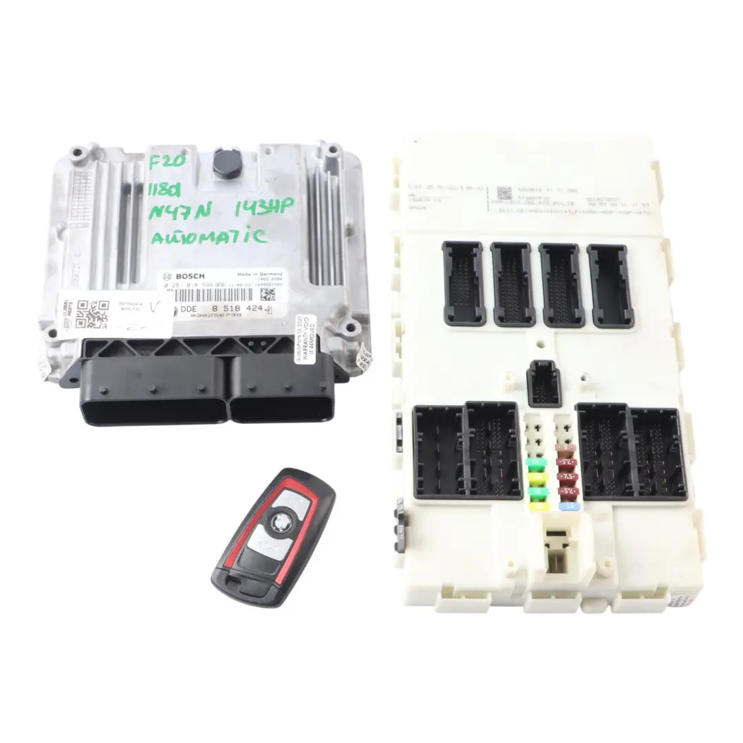 N47N 143HP Engine ECU Kit DDE Automatic to BMW F20 F30 118d 318d with Part number 8518424 BMW F20 F30 118d 318d N47N 143HP Engine ECU Kit DDE Automatic - SKU 8518424-4 - Part number 8518424