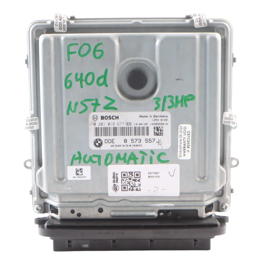 N57Z 313HP Engine Module Unit ECU DDE Automatic to BMW F06 F12 F13 640d with Part number 8573557 BMW F06 F12 F13 640d N57Z 313HP Engine Module Unit ECU DDE Automatic - SKU 8573557 - Part number 8573557