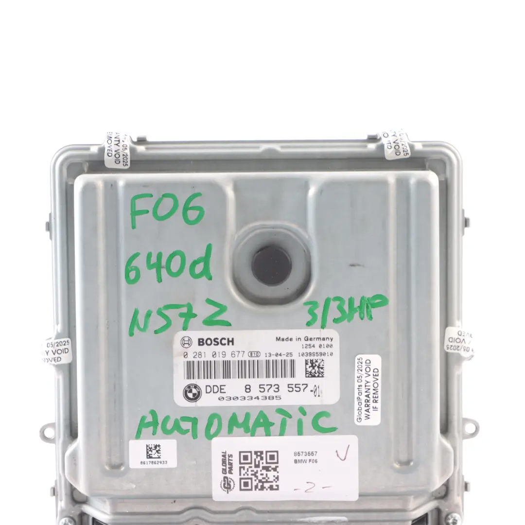 N57Z 313HP Engine Module Unit ECU DDE Automatic to BMW F06 F12 F13 640d with Part number 8573557 BMW F06 F12 F13 640d N57Z 313HP Engine Module Unit ECU DDE Automatic - SKU 8573557 - Part number 8573557
