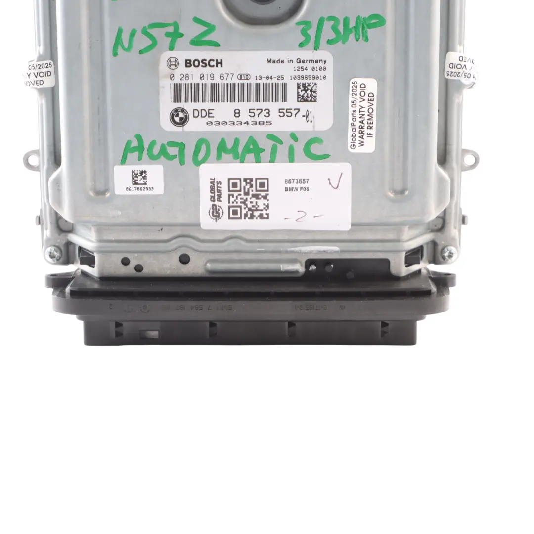 N57Z 313HP Engine Module Unit ECU DDE Automatic to BMW F06 F12 F13 640d with Part number 8573557 BMW F06 F12 F13 640d N57Z 313HP Engine Module Unit ECU DDE Automatic - SKU 8573557 - Part number 8573557