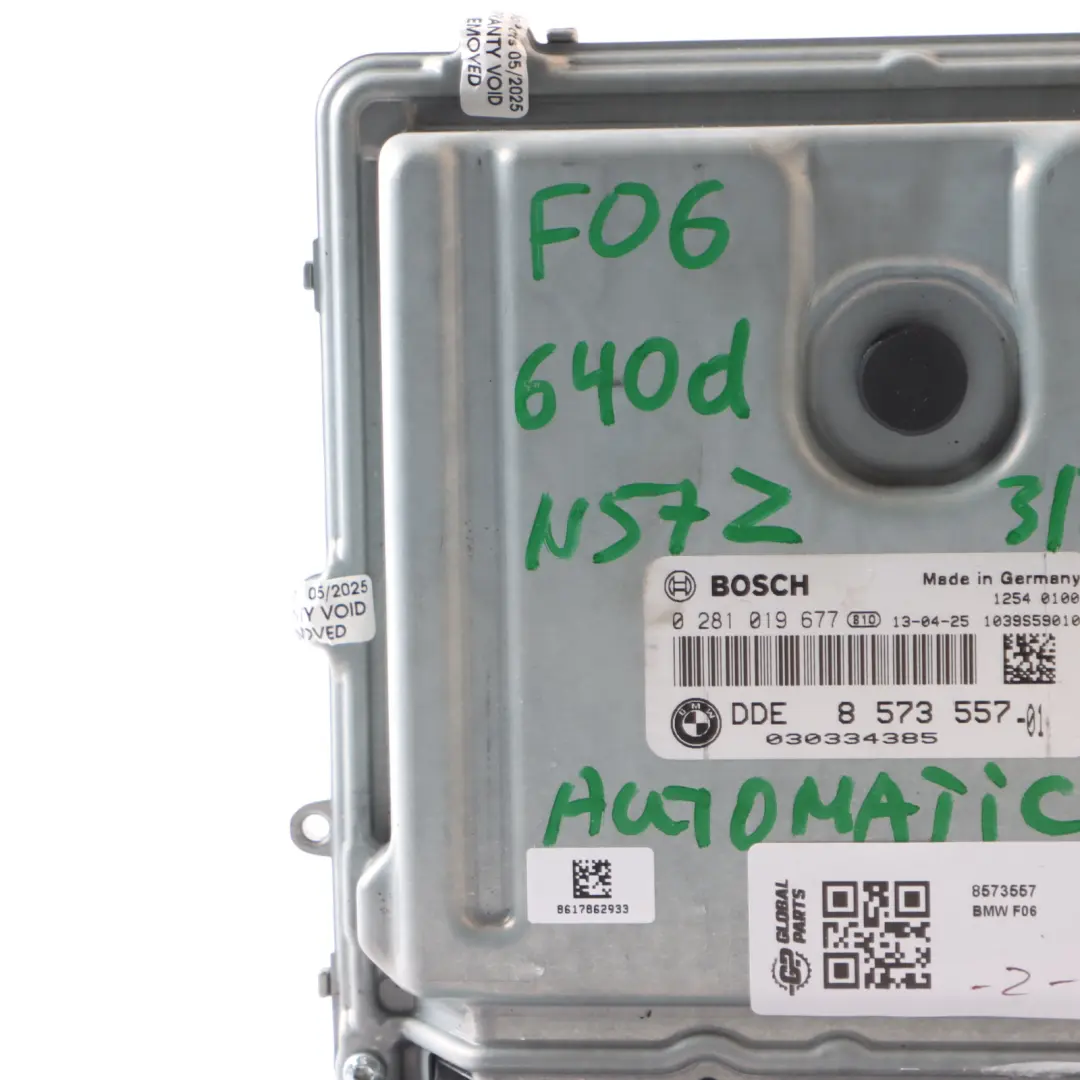 N57Z 313HP Engine Module Unit ECU DDE Automatic to BMW F06 F12 F13 640d with Part number 8573557 BMW F06 F12 F13 640d N57Z 313HP Engine Module Unit ECU DDE Automatic - SKU 8573557 - Part number 8573557