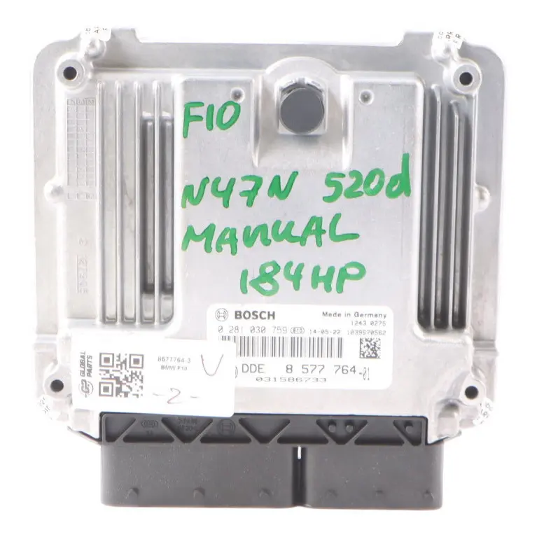 N47N 184HP Engine Control ECU DDE 8577764 Manual to BMW F10 F11 F30 F31 520d Diesel with Part number 8586534 BMW F10 F11 F30 F31 520d Diesel N47N 184HP Engine Control ECU DDE 8577764 Manual - SKU 8577764-3 - Part number 8586534