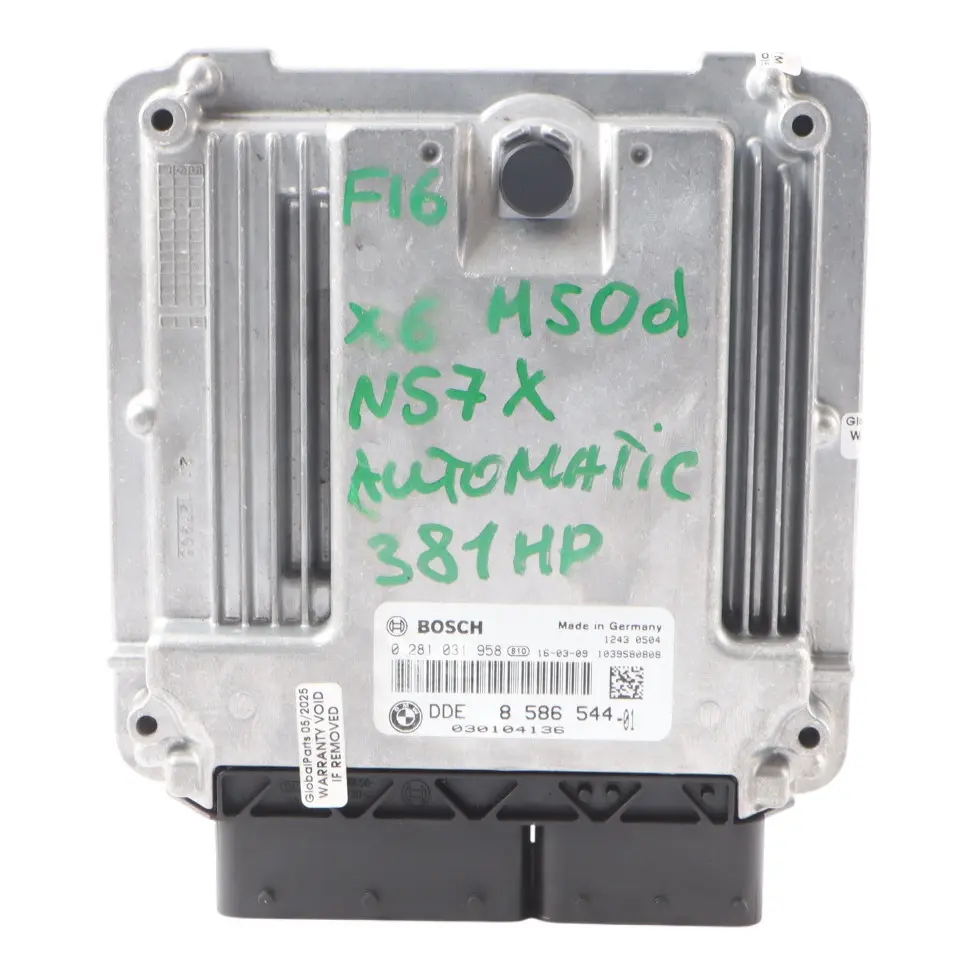 BMW X5 F15 X6 F16 M50D N57X 381HP Diesel Control ECU DME 8572042 Automatic