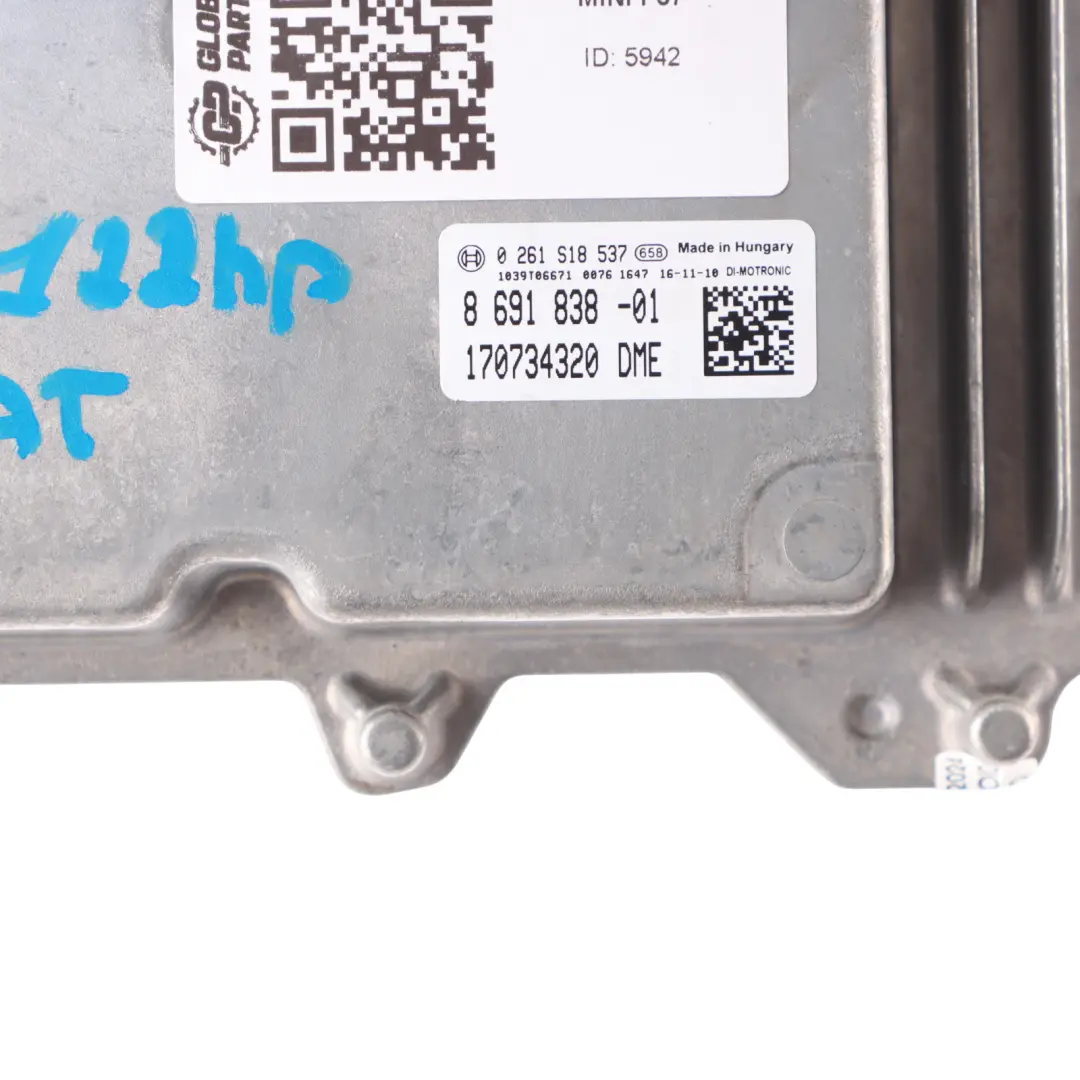B38 136HP Petrol Engine Control ECU Kit DME 8674258 Automatic to Mini F54 F55 F57 with Part number 8691838 Mini F54 F55 F57 B38 136HP Petrol Engine Control ECU Kit DME 8674258 Automatic - SKU 8691838-2 - Part number 8691838