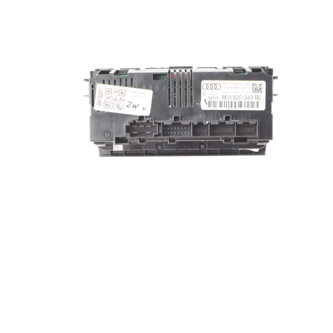 A/C Air Condition Heater Climate Control Panel to Audi A4 B7 with Part number 8E0820043BL Audi A4 B7 A/C Air Condition Heater Climate Control Panel - SKU 8E0820043BL - Part number 8E0820043BL