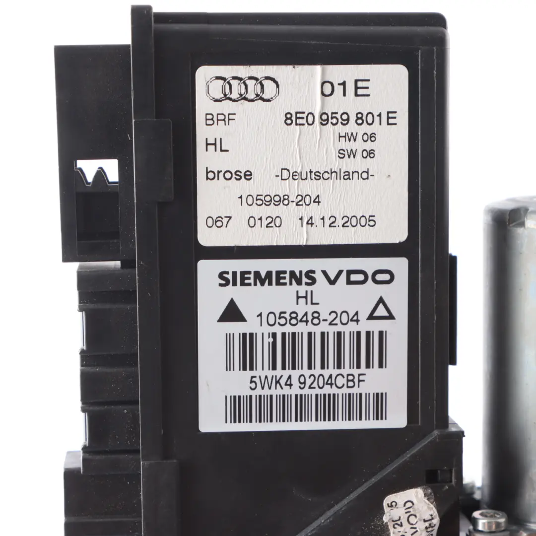 Audi A4 B7 Elevalunas Motor Puerta Delantera Izquierda Regulador - SKU 8E2959801E - Número de pieza 8E2959801E