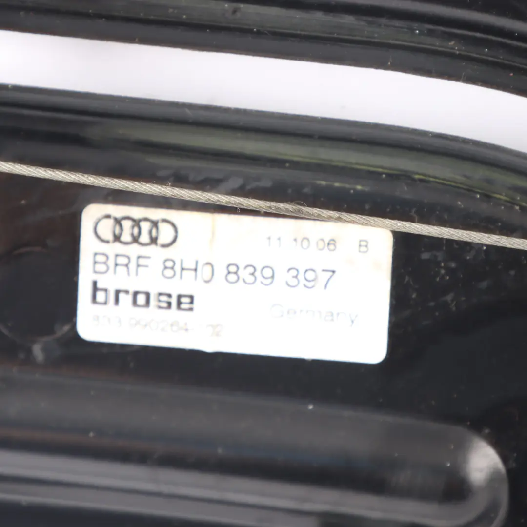 Window Lifter Regulator Mechanism Left N/S to Audi A4 B7 B6 Cabrio Rear with Part number 8H0839397 Audi A4 B7 B6 Cabrio Rear Window Lifter Regulator Mechanism Left N/S - SKU 8H0839397 - Part number 8H0839397