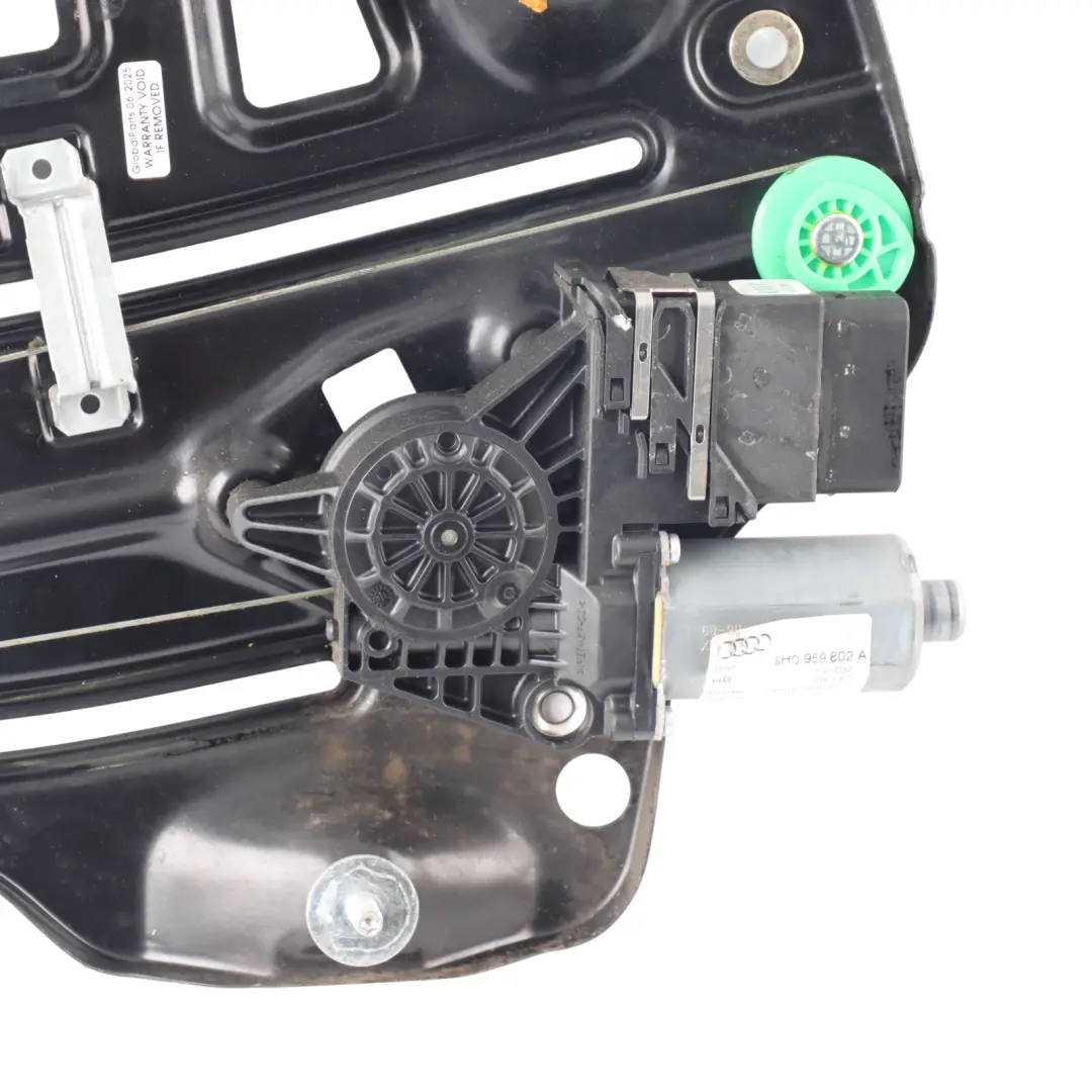 Window Lifter Regulator Mechanism Right O/S to Audi A4 B7 B6 Cabrio Rear with Part number 8H0839398 Audi A4 B7 B6 Cabrio Rear Window Lifter Regulator Mechanism Right O/S - SKU 8H0839398 - Part number 8H0839398