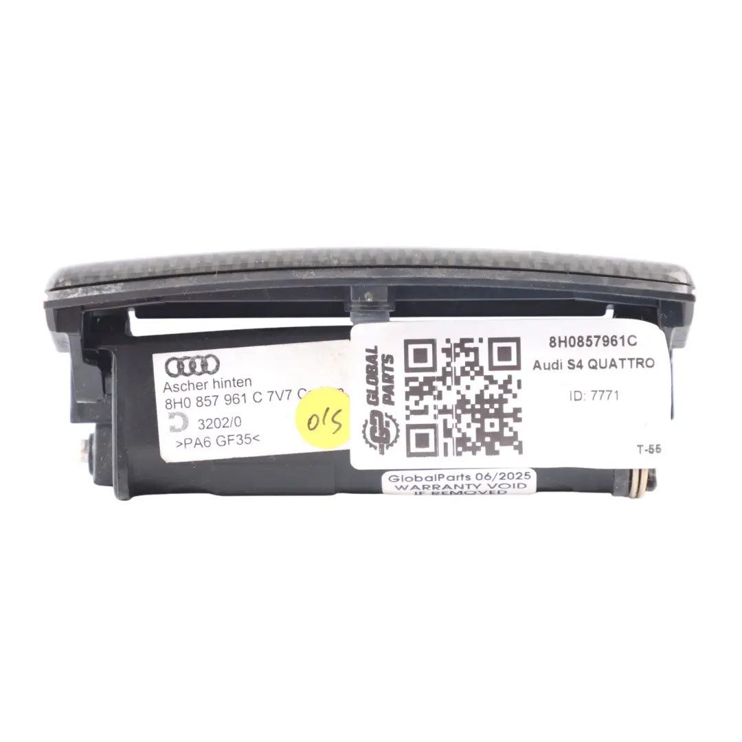 Audi A4 S4 B7 Cabrio Centre Console Ashtray Rear Insert Tray Carbon 8H0857961C - SKU 8E0857961L - Part number 8E0857961L