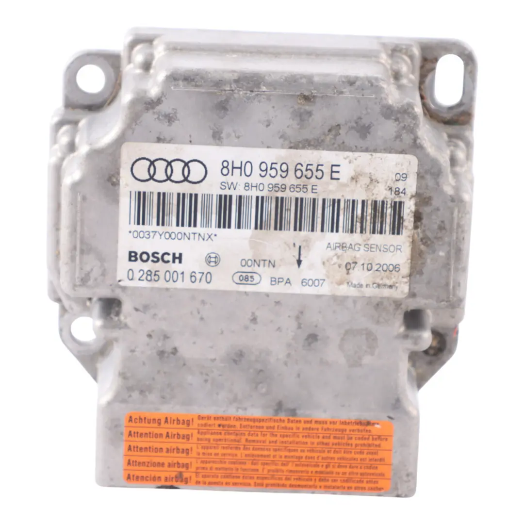 Module Control Unit ECU Impact Sensor to Audi A4 S4 B7 Cabrio Air with Part number 8H0959655E Audi A4 S4 B7 Cabrio Air Module Control Unit ECU Impact Sensor - SKU 8H0959655E - Part number 8H0959655E