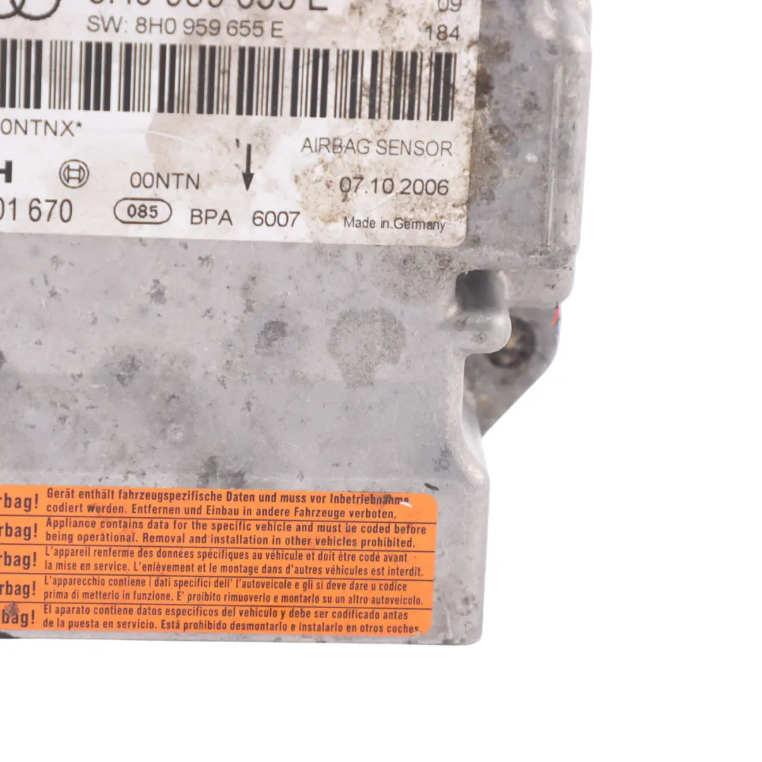 Modulo Aria Unità Controllo ECU Sensore Impatto per Audi A4 S4 B7 Cabrio con numero di parte 8H0959655E Audi A4 S4 B7 Cabrio Modulo Aria Unità Controllo ECU Sensore Impatto - SKU 8H0959655E - Numero di parte 8H0959655E