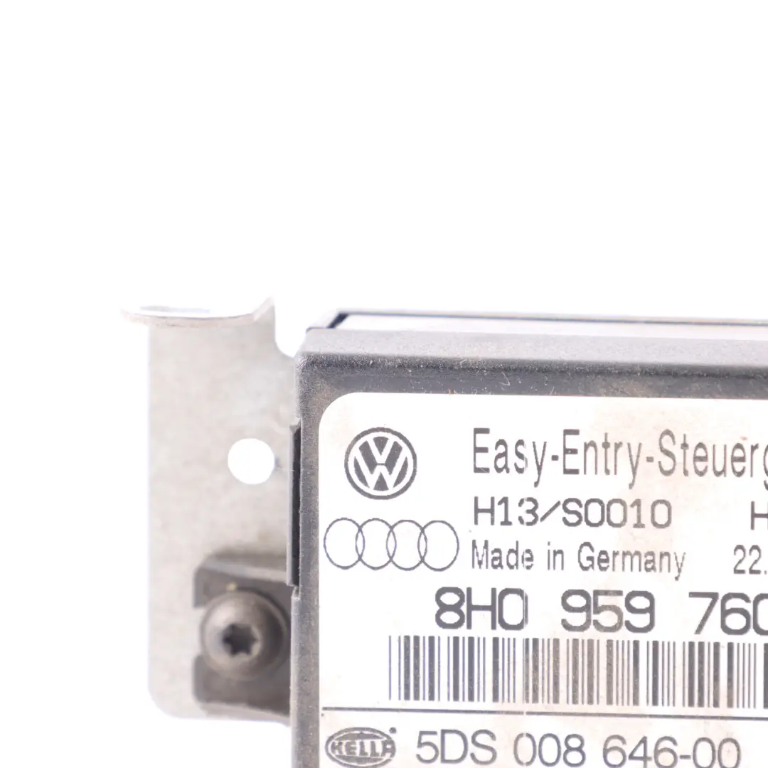 Front Seat Memory Control Module Left Right N/O/S to Audi A4 B7 Cabrio with Part number 8H0959760A Audi A4 B7 Cabrio Front Seat Memory Control Module Left Right N/O/S - SKU 8H0959760A - Part number 8H0959760A