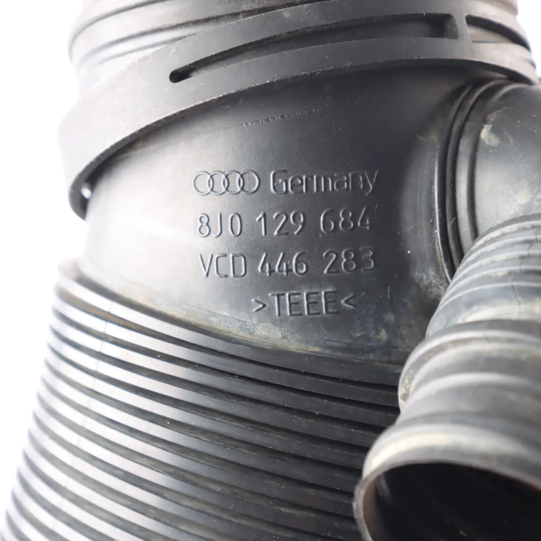 Connecting Tube Air Intake Duct Pipe Inlet Hose Line to Audi TT 8J 3.2 V6 with Part number 8J0129684 Audi TT 8J 3.2 V6 Connecting Tube Air Intake Duct Pipe Inlet Hose Line - SKU 8J0129684 - Part number 8J0129684