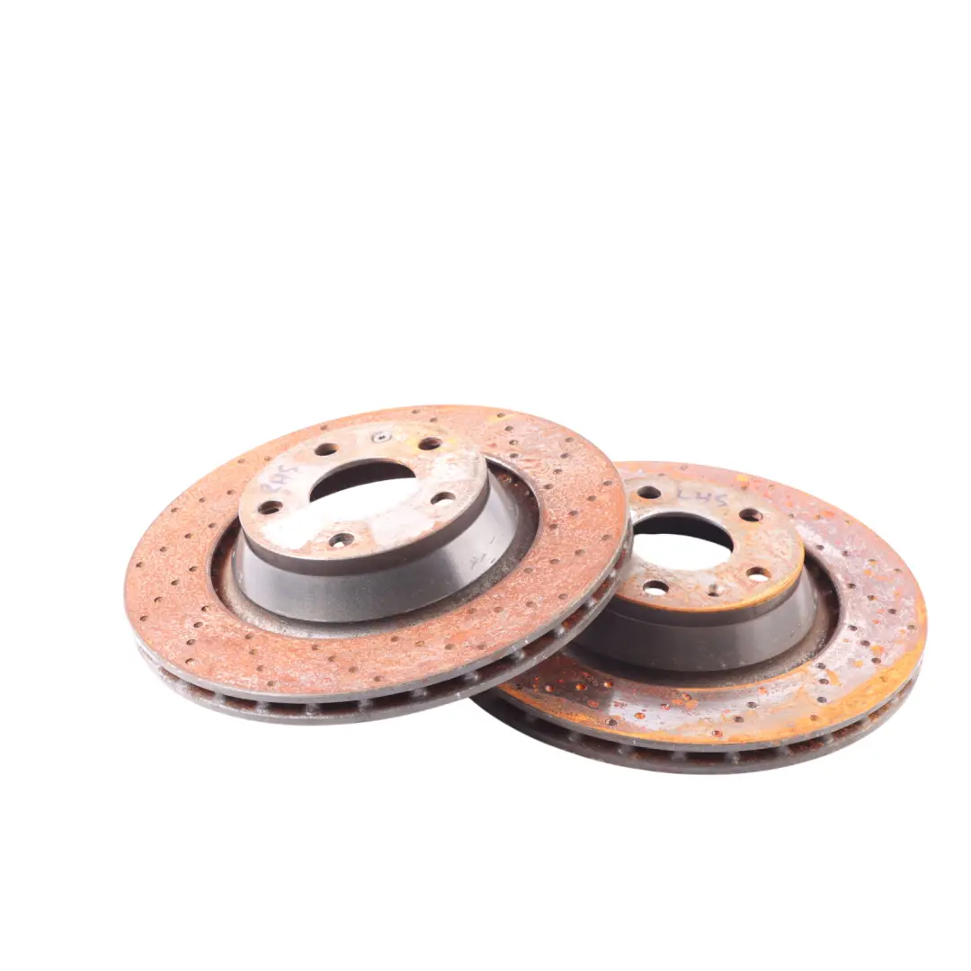 Brake Disc Set Rear Left Right N/O/S Perforated Wheel Disc to Audi TT 8J with Part number 8J0615601A Audi TT 8J Brake Disc Set Rear Left Right N/O/S Perforated Wheel Disc - SKU 8J0615601A - Part number 8J0615601A