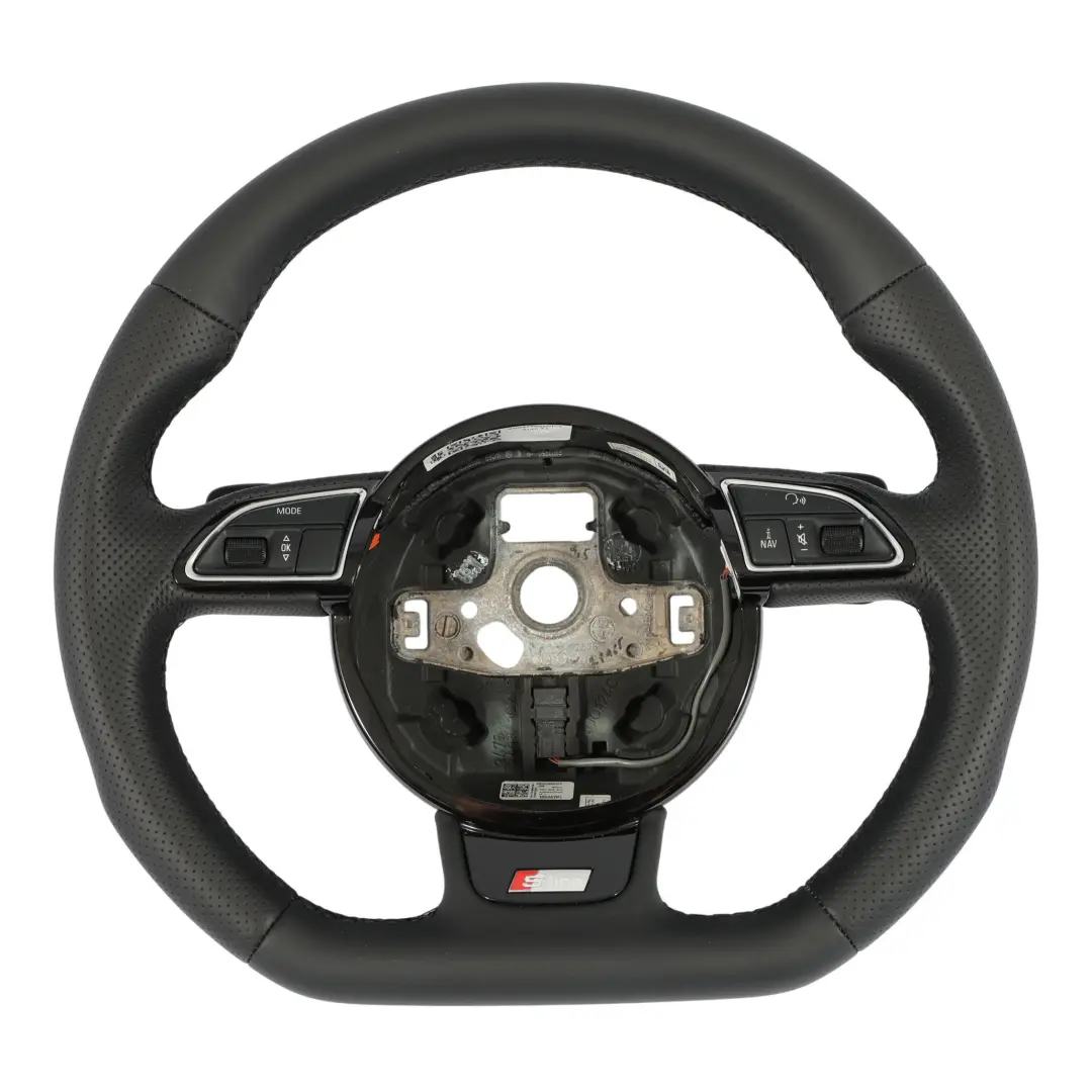 NUEVO Cuero Negro Paletas Fondo Plano para Volante Audi A4 B8 A5 8T S-Line con número de pieza 8K0419091CP Volante Audi A4 B8 A5 8T S-Line NUEVO Cuero Negro Paletas Fondo Plano - SKU 8K0419091CP-1 - Número de pieza 8K0419091CP