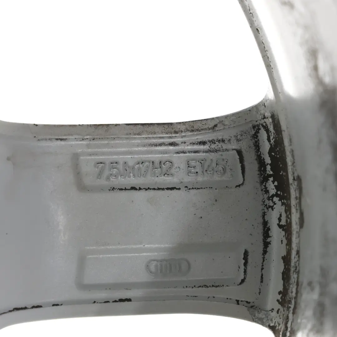 Audi A4 B8 8K Argento Cerchio In Lega 17" ET:45 7,5J Star Spoke - SKU 8K0601025CE-1 - Numero di parte 8K0601025CE