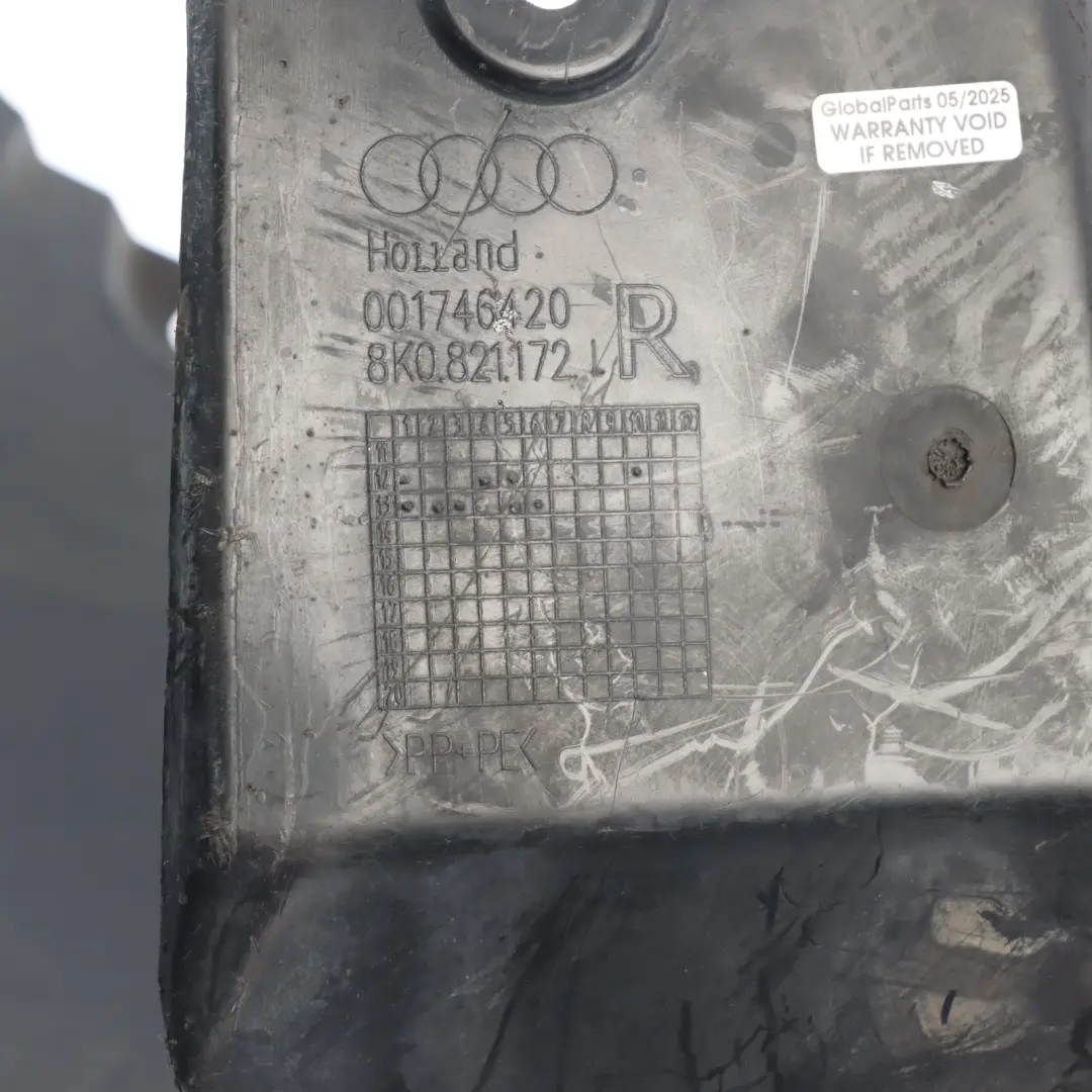 Arch Front Right O/S Housing Cover Splash Guard to Audi A4 B8 Wheel with Part number 8K0821172L Audi A4 B8 Wheel Arch Front Right O/S Housing Cover Splash Guard - SKU 8K0821172L - Part number 8K0821172L