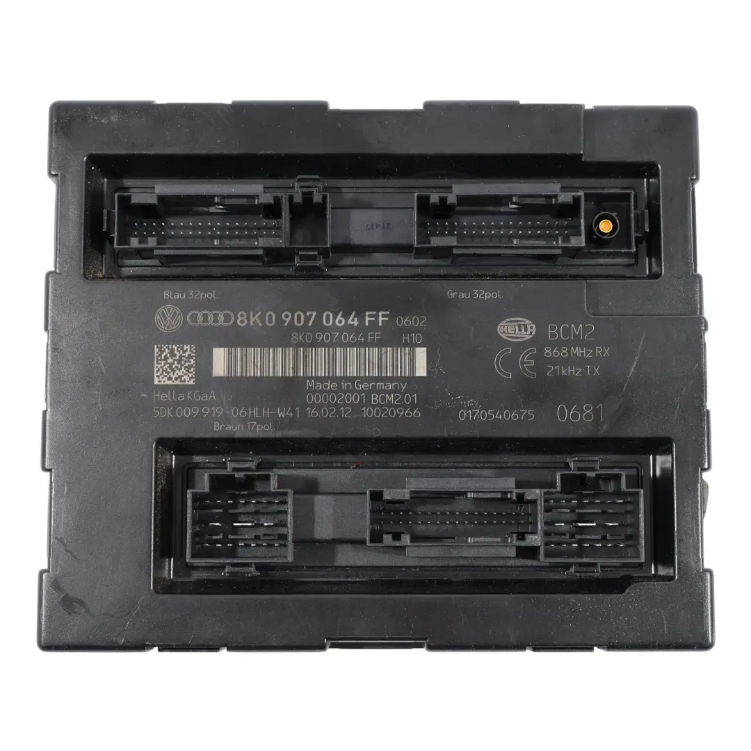 Body Control Comfort Unidad Módulo BCM2 ECU para Audi A4 B8 con número de pieza 8K0907064FF Audi A4 B8 Body Control Comfort Unidad Módulo BCM2 ECU - SKU 8K0907064FF - Número de pieza 8K0907064FF