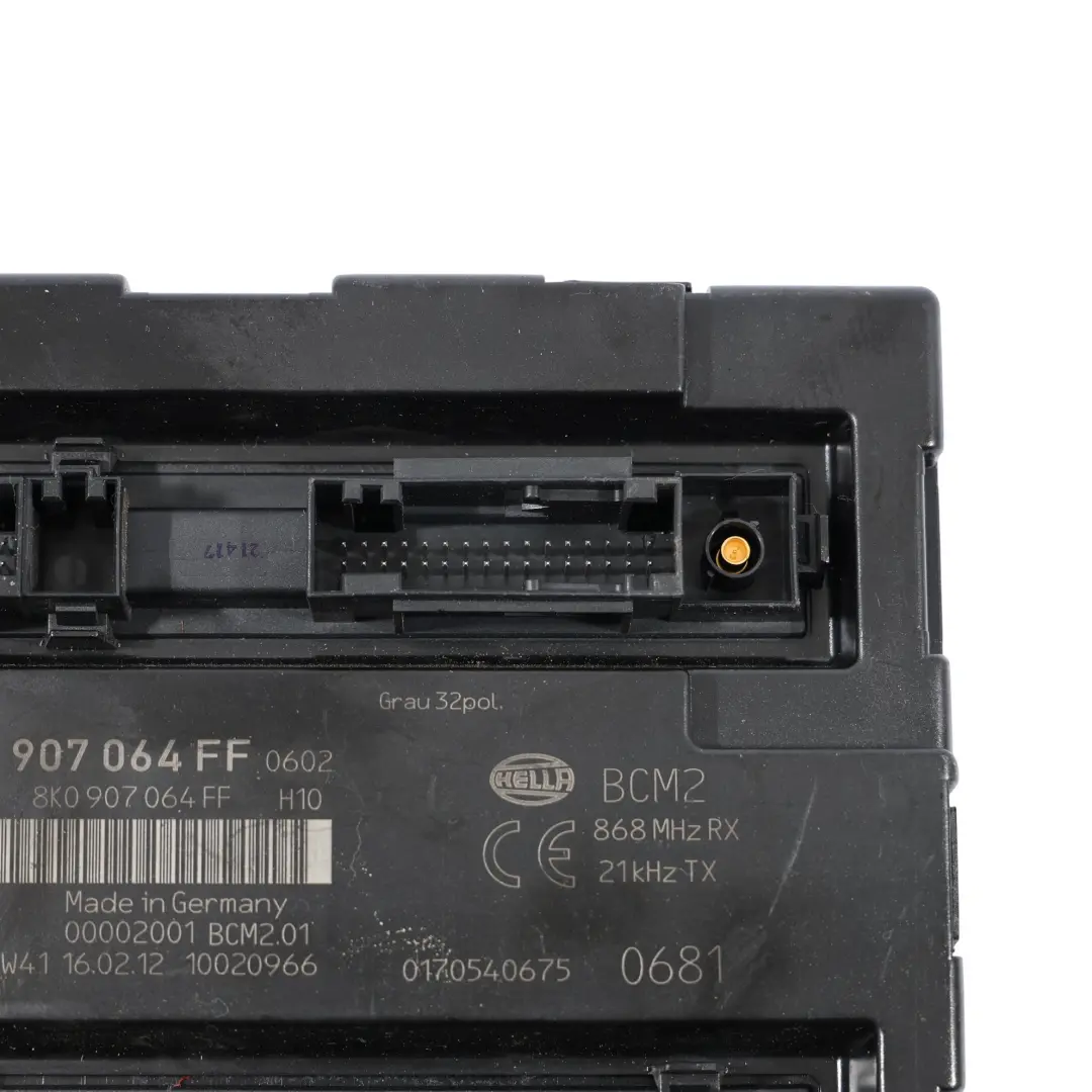 Body Control Comfort Unidad Módulo BCM2 ECU para Audi A4 B8 con número de pieza 8K0907064FF Audi A4 B8 Body Control Comfort Unidad Módulo BCM2 ECU - SKU 8K0907064FF - Número de pieza 8K0907064FF