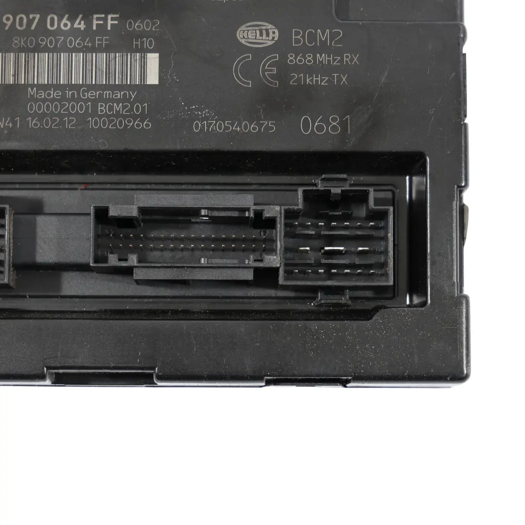 Body Control Module Comfort Unité Module BCM2 ECU pour Audi A4 S4 B8 à propos du numéro de pièce 8K0907064FF Audi A4 S4 B8 Body Control Module Comfort Unité Module BCM2 ECU - SKU 8K0907064FF - Numéro de pièce 8K0907064FF