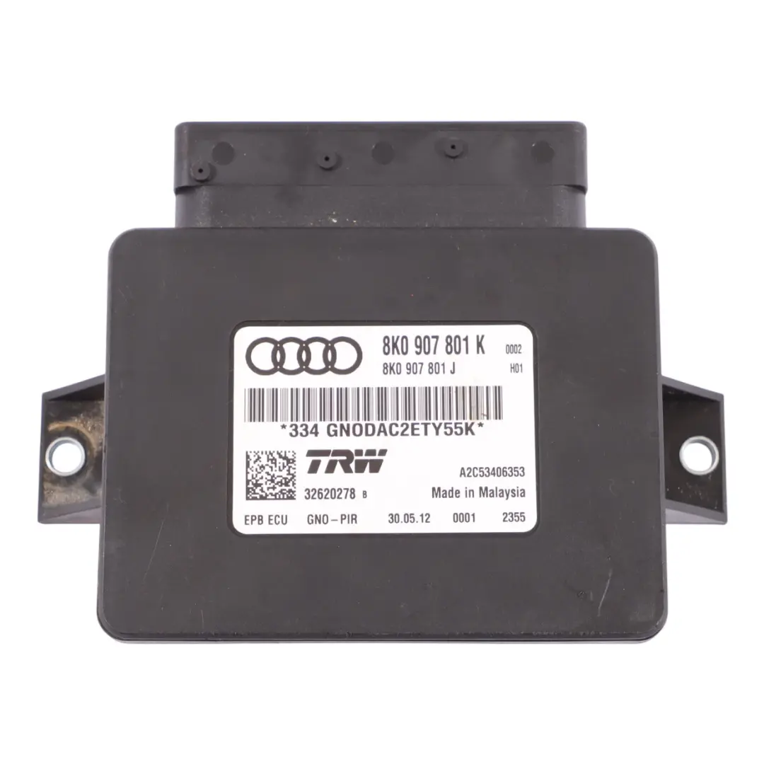 Parking Brake Control Module Unit ECU to Audi A4 B8 with Part number 8K0907801K Audi A4 B8 Parking Brake Control Module Unit ECU - SKU 8K0907801K - Part number 8K0907801K