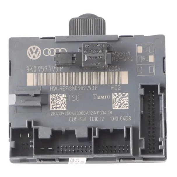 Front Left Door N/S Control Unit Module ECU to Audi A4 S4 B8 Q5 8R with Part number 8K0959793P Audi A4 S4 B8 Q5 8R Front Left Door N/S Control Unit Module ECU - SKU 8K0959793P - Part number 8K0959793P