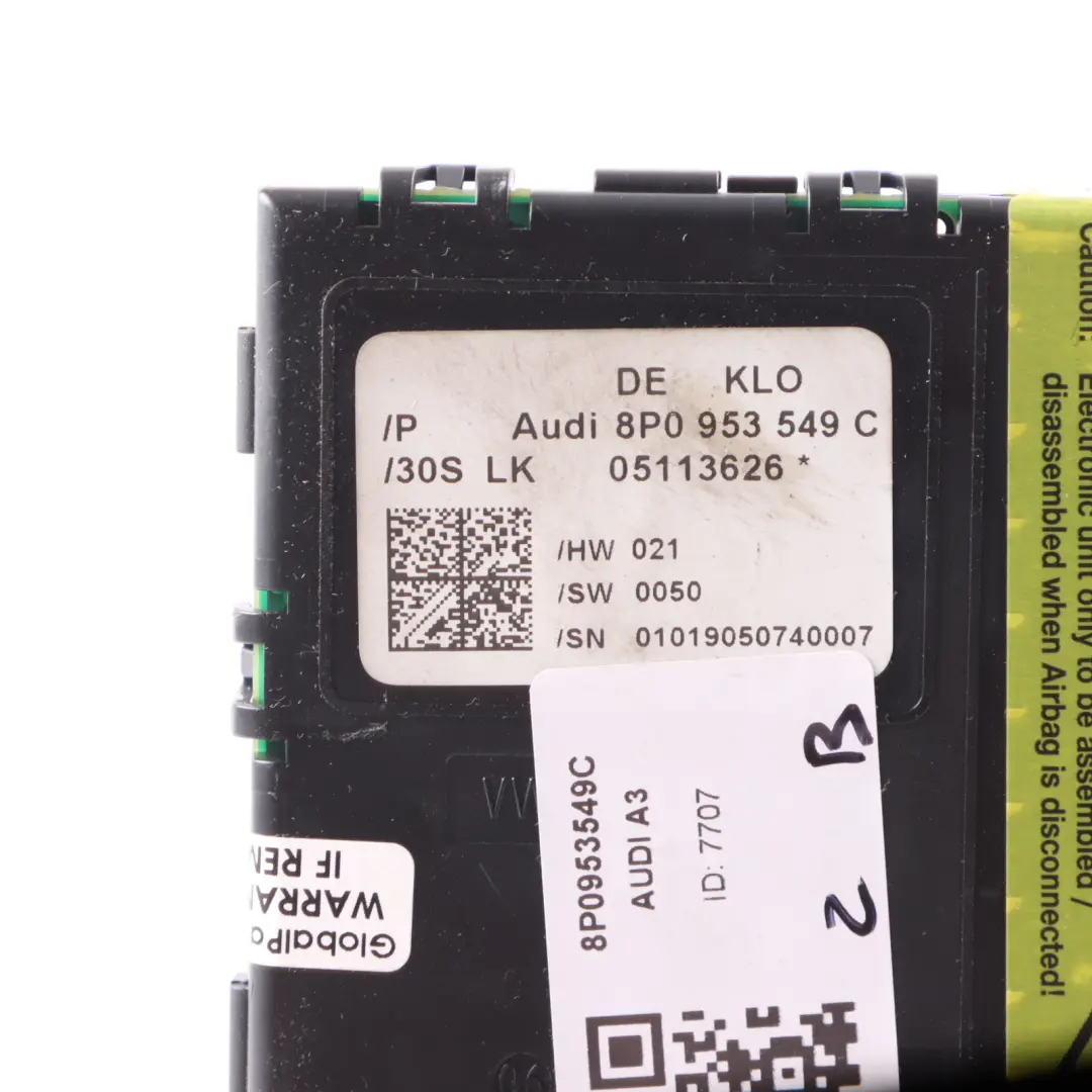 Steering Wheel Position Angle Sensor Control Unit Module to Audi A3 8P with Part number 8P0953549C Audi A3 8P Steering Wheel Position Angle Sensor Control Unit Module - SKU 8P0953549C - Part number 8P0953549C