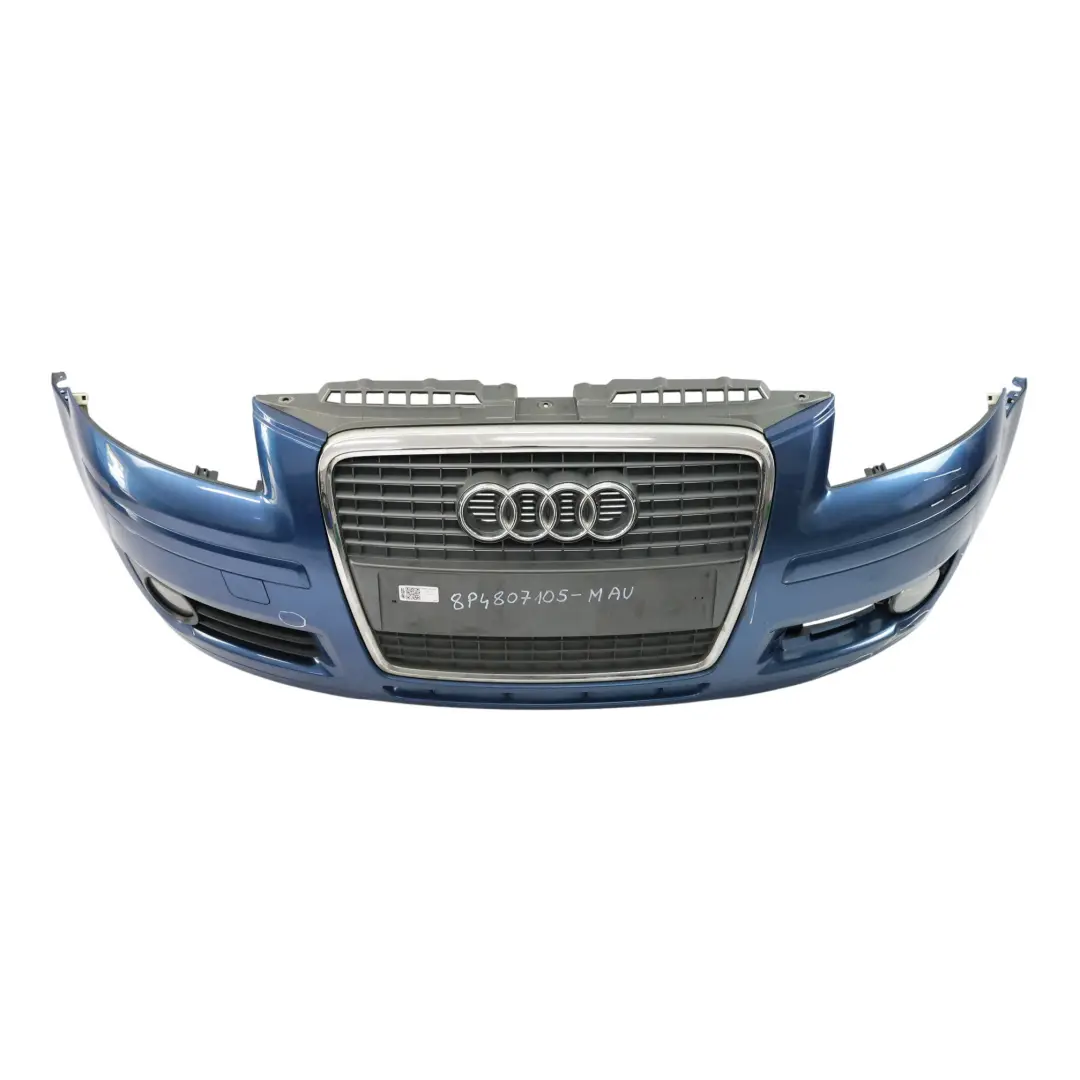 Front Bumper Trim Panel Cover Mauritiusblau Perleffekt Blue - Z5C to Audi A3 8P with Part number 8P4807105 Audi A3 8P Front Bumper Trim Panel Cover Mauritiusblau Perleffekt Blue - Z5C - SKU 8P4807105-MAU - Part number 8P4807105