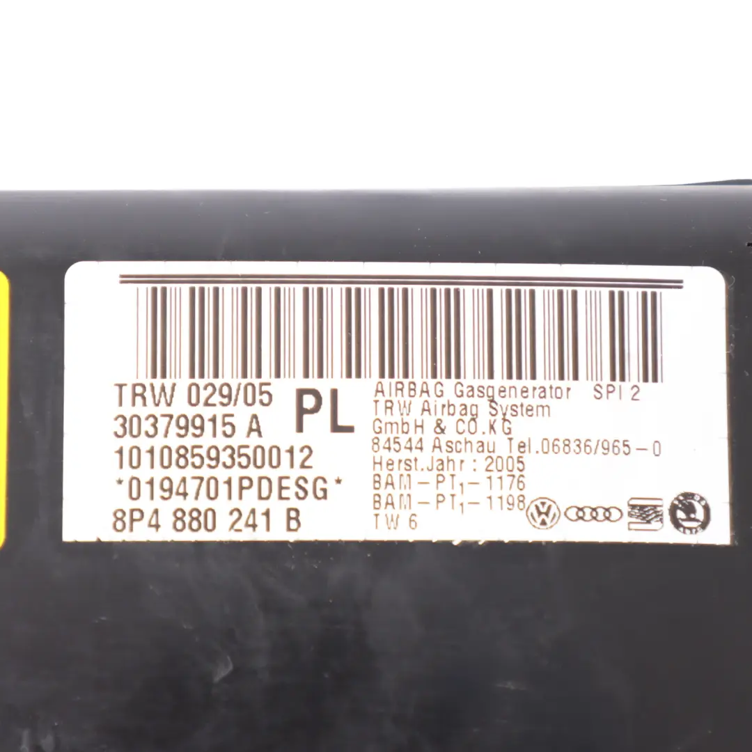 Front Seat Side Air Module Unit Left N/S to Audi A3 S3 8P with Part number 8P4880241B Audi A3 S3 8P Front Seat Side Air Module Unit Left N/S - SKU 8P4880241B - Part number 8P4880241B