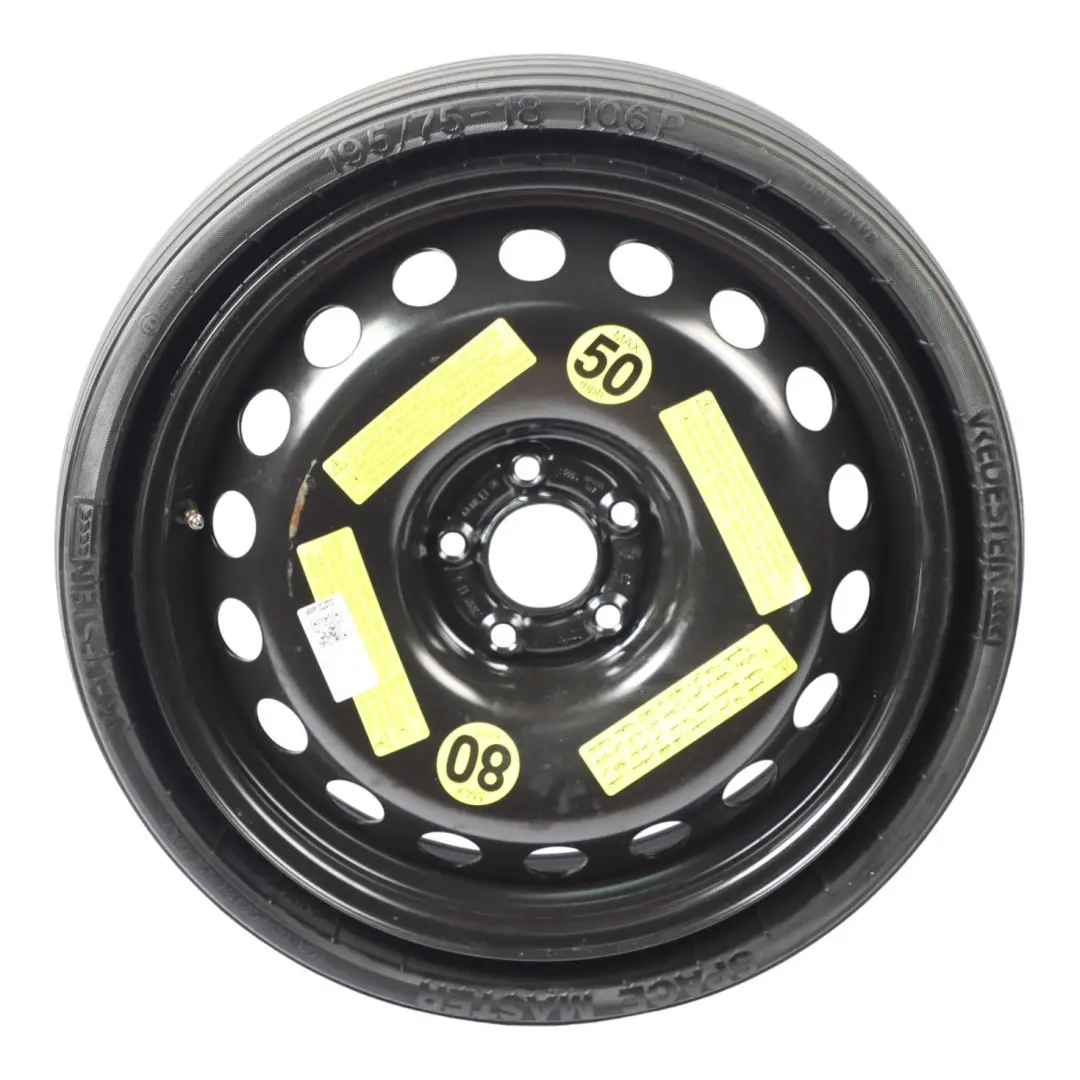 Spare Wheel Space Master Steel Rim R18 3,5J 195/75 to Audi Q5 8R with Part number 8R0601027 Audi Q5 8R Spare Wheel Space Master Steel Rim R18 3,5J 195/75 - SKU 8R0601027 - Part number 8R0601027