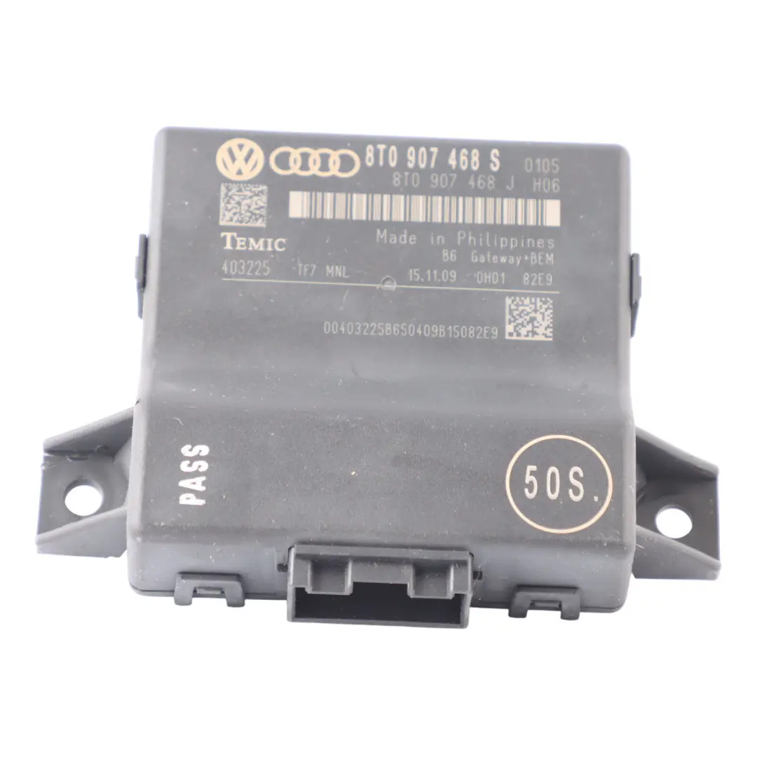 Central Gateway Module ECU Control Unit Temic Audi A4 S4 B8 - SKU 8T0907468S - Part number 8T0907468S